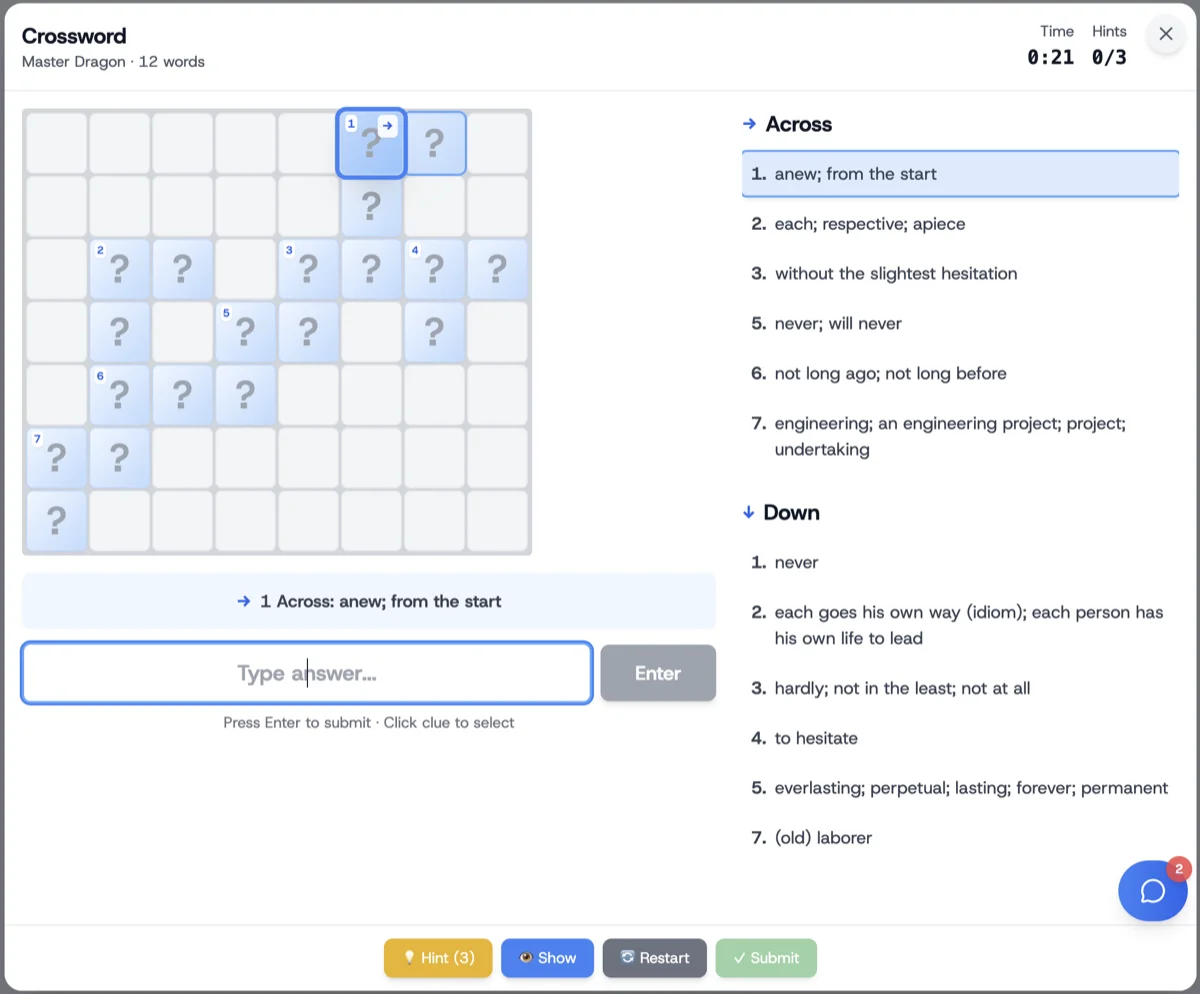 Crosswords at Your HSK Level: Why AI Could Not Build This